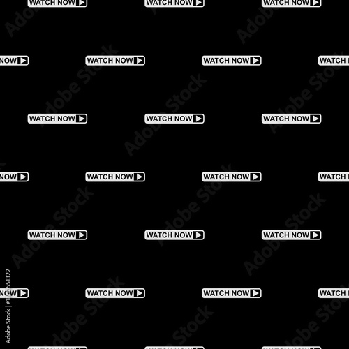Watch now icon seamless pattern isolated on black background
