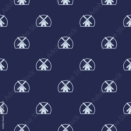 Ancient windmill pattern seamless isolated on color background