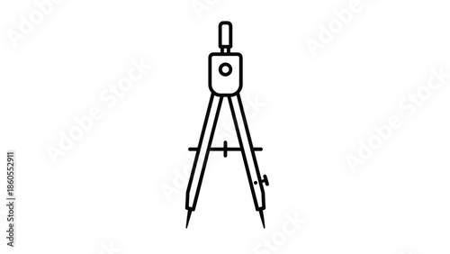 Drafting compass with pencil on tripod for precise drawing, Generative AI.