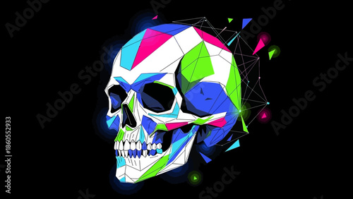 A scary black vector illustration of a human skull and crossbones symbol represents a pirate flag or danger sign, evoking horror and fear through this dark anatomical death head