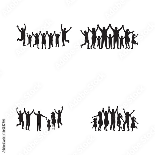 Happy People Unity Celebration Vector for International Day of Happiness.
