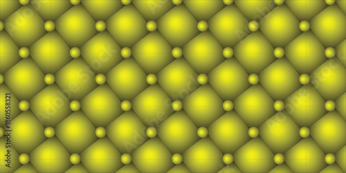 Yellow Tufted Upholstery Texture with Diamond Pattern and Button Accents background