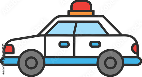 Retro vintage style police patrol car vector art for traditional law enforcement