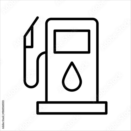 Fuel pump icon Gas station icon, line design Symbol isolated white background. vector illustration. color editable.