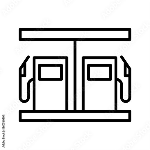 Fuel pump icon Gas station icon, line design Symbol isolated white background. vector illustration. color editable.