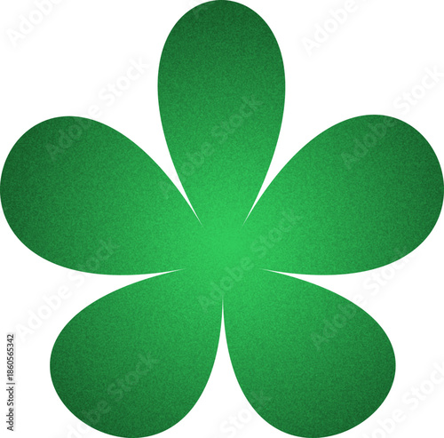 five leaf clover organic shape with grainy noise texture element