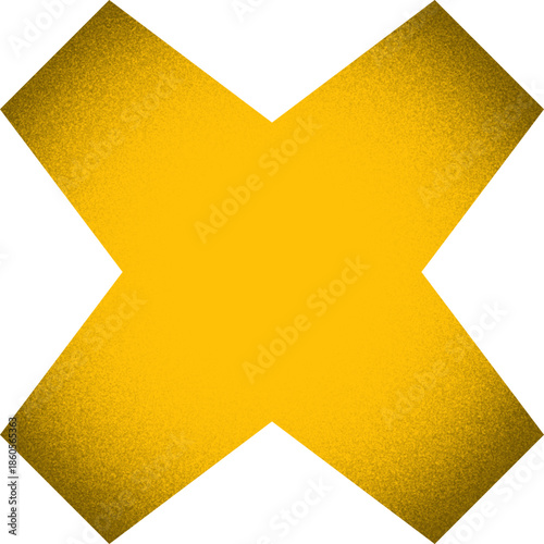 cross shape organic shape with grainy noise texture element