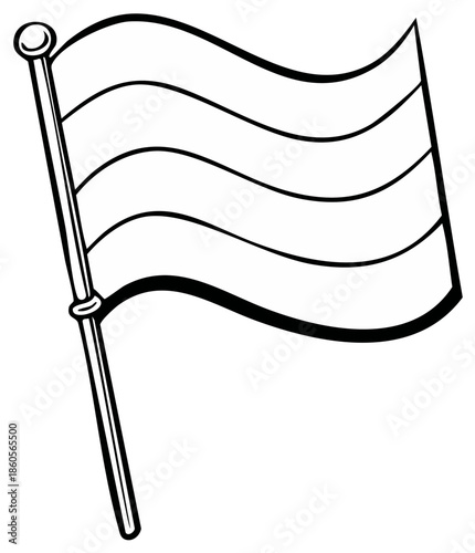 black and white waving flag