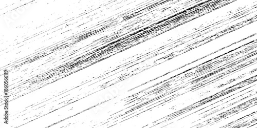 Abstract texture grunge made of diagonal streaks and distressed lines, black ink on a white background. grunge scratch patterns, chaotic linear noise. dirty monochrome pattern of the old worn surface.