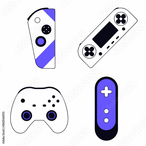 Professional Gaming Controller Icon with Modern Ergonomic Design for Video Game Console and Esports Branding