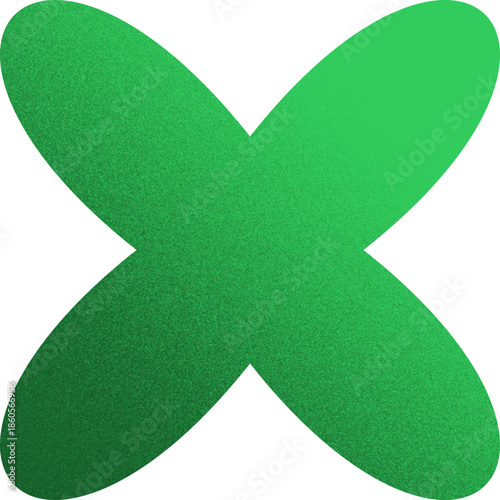 x shape organic shape with grainy noise texture element