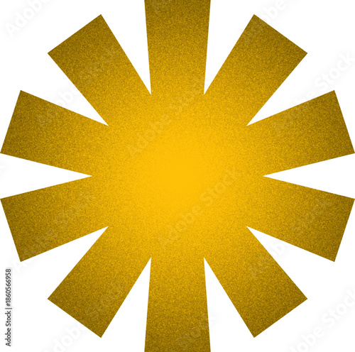 sunburst circle organic shape with grainy noise texture element