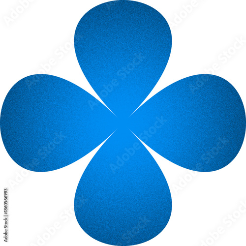 four petal flower organic shape with grainy noise texture element