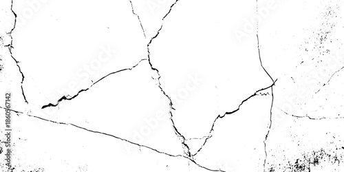 Black, white grunge dust crack, scratch concrete wall texture pattern background. Ideal for grunge background, aged surface, urban decay effect. grunge distressed overlay featuring natural split Line.