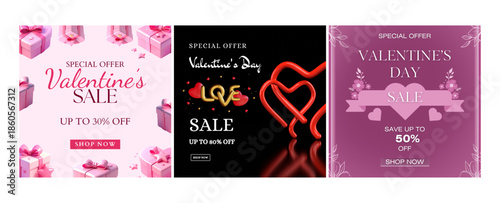 Valentine's special sale banner offers up to 30% off on gifts and lovely items