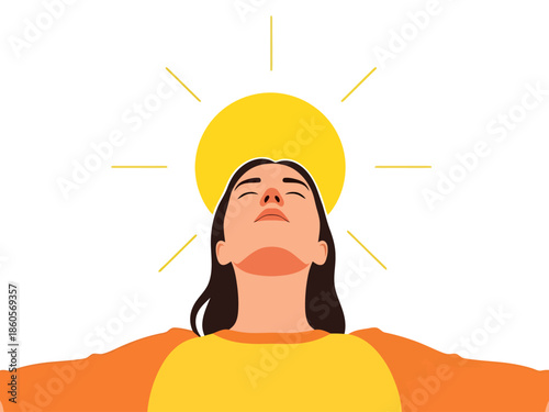 Person Embracing Sunlight with Open Arms