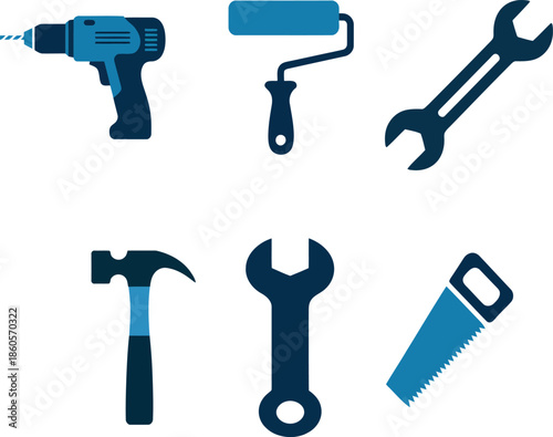 Set of essential tools for home improvement and repair