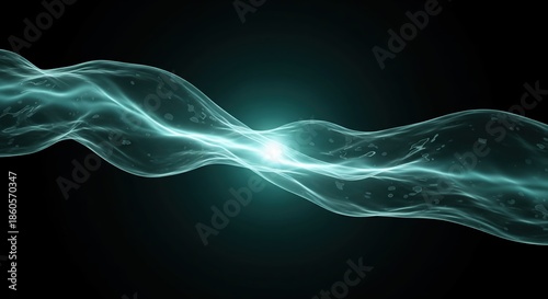 Wallpaper Mural Abstract ethereal wave pattern glowing in dark space with dynamic fluid movement and energy Torontodigital.ca