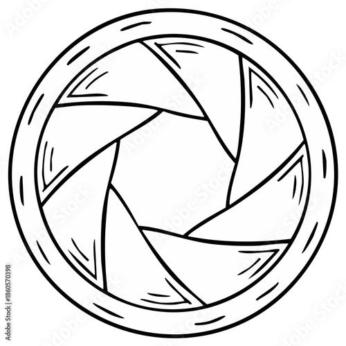 Camera lens aperture design illustration