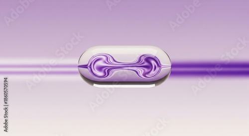 Wallpaper Mural Abstract design of a smooth capsule shape with fluid purple patterns on a gradient background Torontodigital.ca