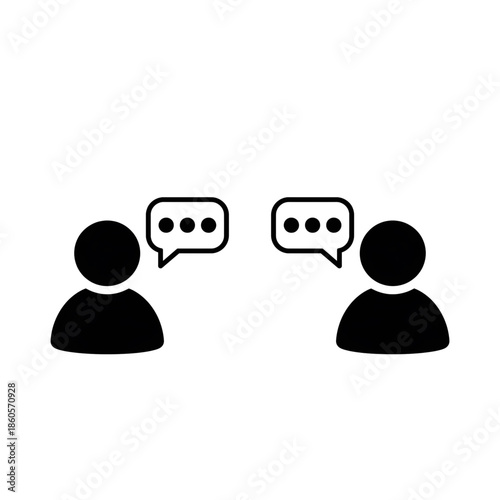 two people communicating with speech bubbles icon