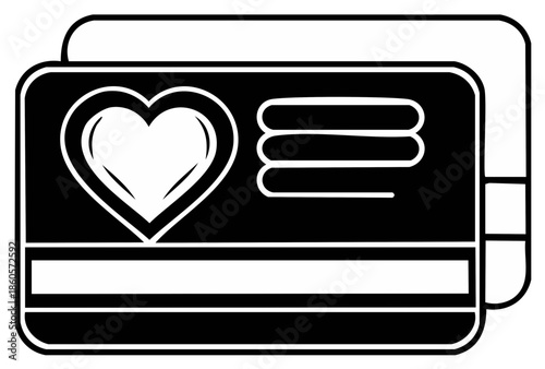 Two Loyalty Cards with Heart Shaped Symbol for Retail Customer Rewards Program