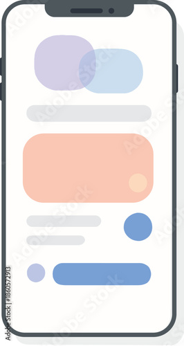 Minimalist smartphone chat interface vector illustration