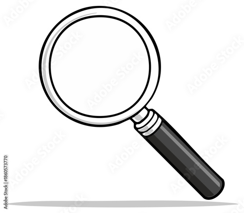 Simple Magnifying Glass Icon With Black Handle For Investigation And Discovery