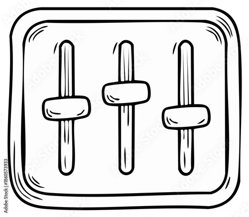 Hand drawn graphic equalizer icon illustration