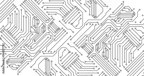 White circuit board pattern texture. High-tech background in digital computer technology concept. 