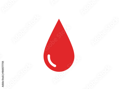 Red Blood Drop Icon Symbol for Health Medical Science