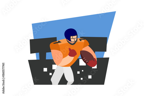American football sport simple clipart. American football player. sport clipart, vector illustration.