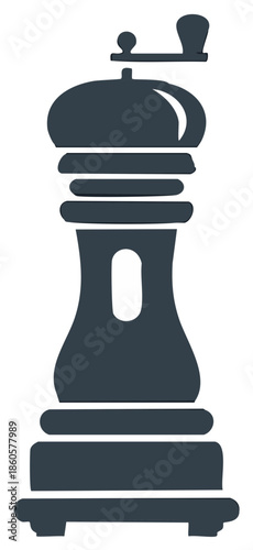 Iconic Vector Illustration of a Pepper Grinder for Culinary or Kitchen Use