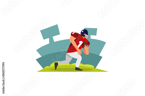American football sport simple clipart. American football player. sport clipart, vector illustration.