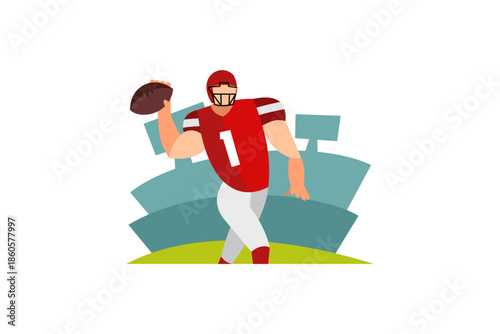 American football sport simple clipart. American football player. sport clipart, vector illustration.