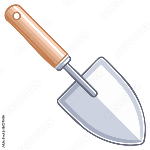 Gardening Trowel with Wooden Handle Silver Blade Hand Tool for Digging Planting Cultivating and Weeding