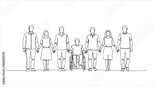 Group of people hold hands..eps