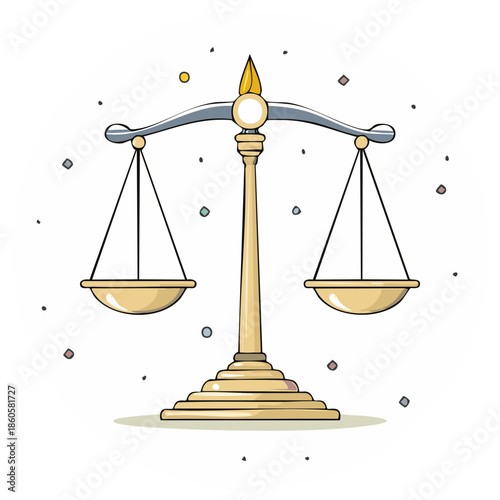Scales of Justice Symbolizing Fairness Equilibrium and Legal System Representation