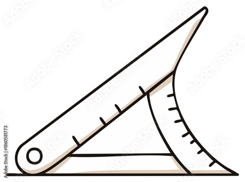 Hand-drawn illustration of an ancient sundial with markings on a clean background.