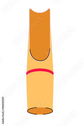 Traditional bamboo tea scoop for Chinese tea ceremony. Flat vector icon with simple design and warm colors.