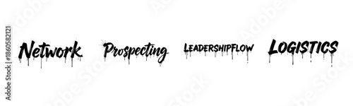 Graffiti text art with stylish dripping effects in black ink