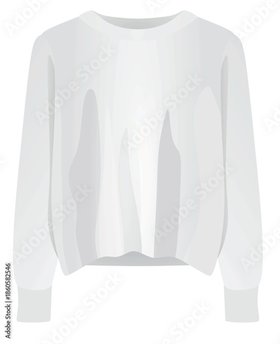 Women white crop sweater. vector illustration