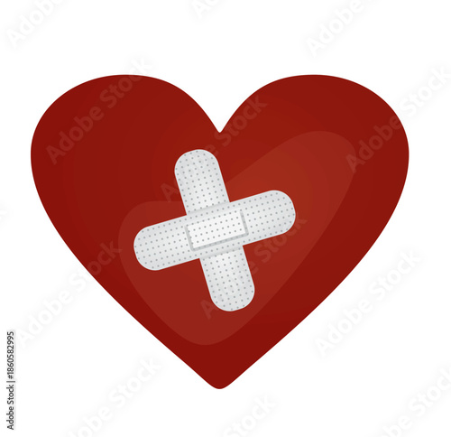 Broken red heart. vector illustration