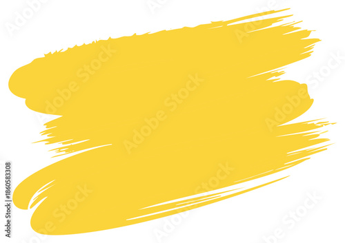 Bold expressive yellow paint stroke ideal for artistic abstract backgrounds and dynamic graphic design elements