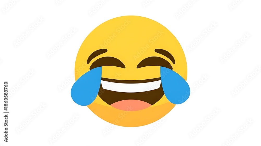 Obraz premium Laughing emoji with tears of joy