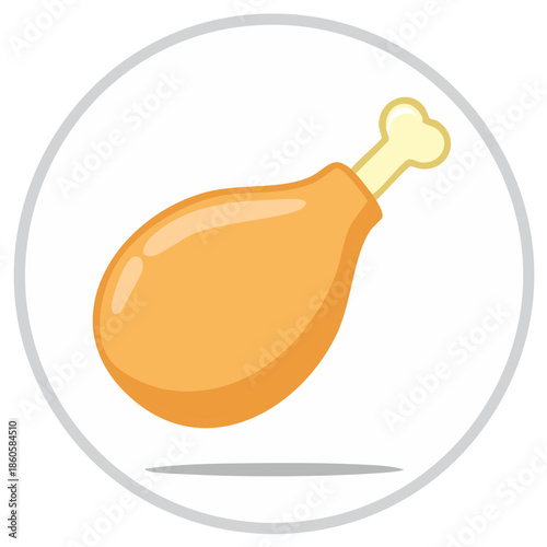 Cartoon Chicken Drumstick Icon Vector Food Illustration