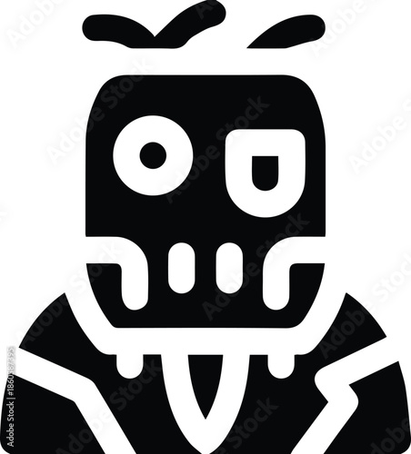 Halloween black and white robot