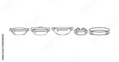 Variety of waist bags: design and functionality illustrated in five styles