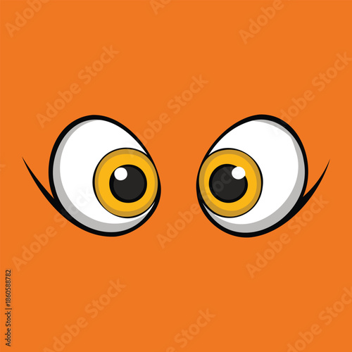 EXAGGERATED CARTOON EYES WITH COMICAL WIDE STARE AND BUSHY EYEBROWS FOR HUMOROUS CHARACTER DESIGNS FUNNY STICKERS AND MEME CREATION