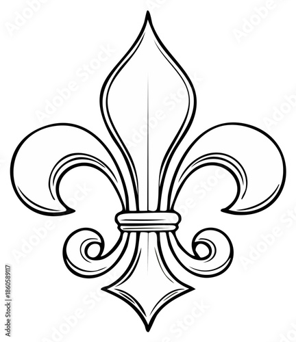 Fleur de lis symbol outline graphic design element
